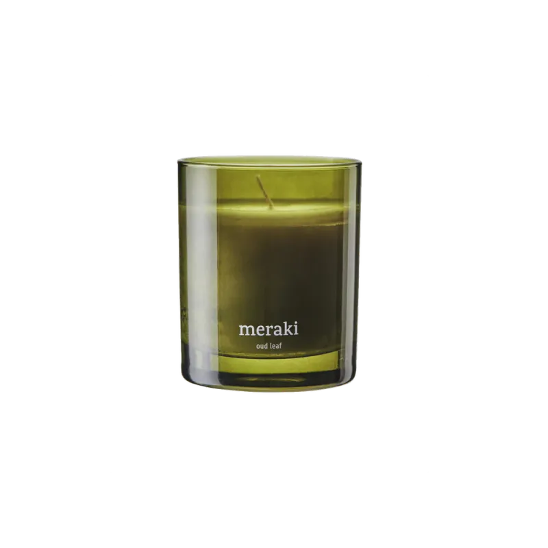 Meraki Scented candle Oud leaf - Green 200g