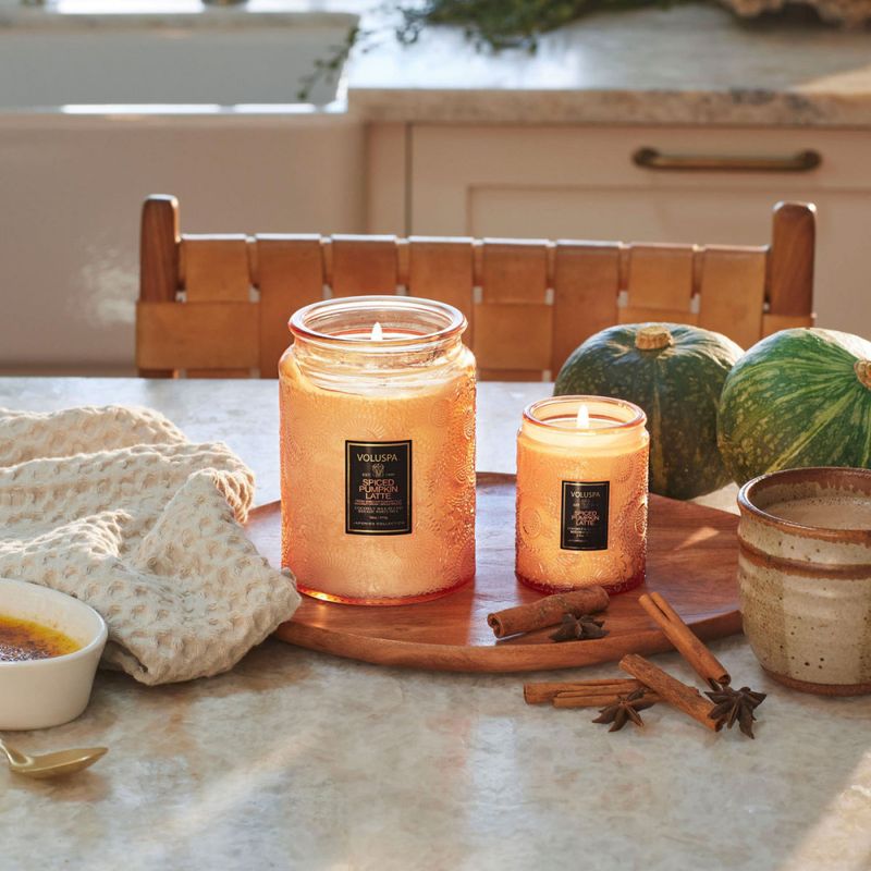 Voluspa Spiced Pumpkin Latte Large Glass Jar 100timer