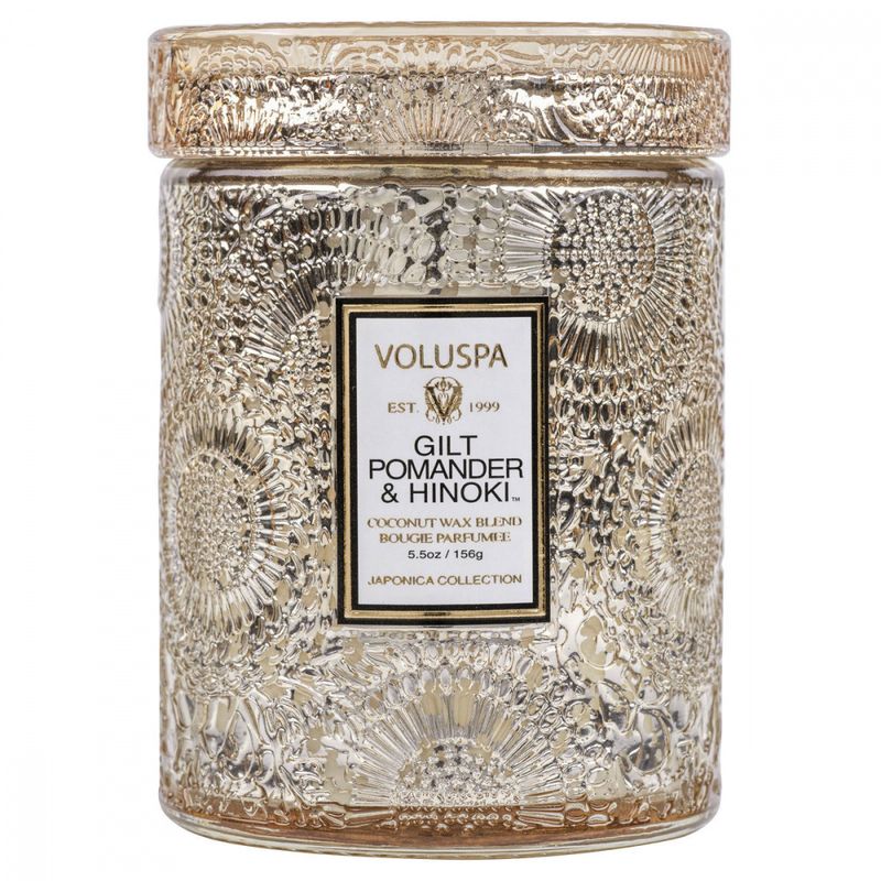 Voluspa Gilt Pomander & Hinoki Small Jar Candle 50timer