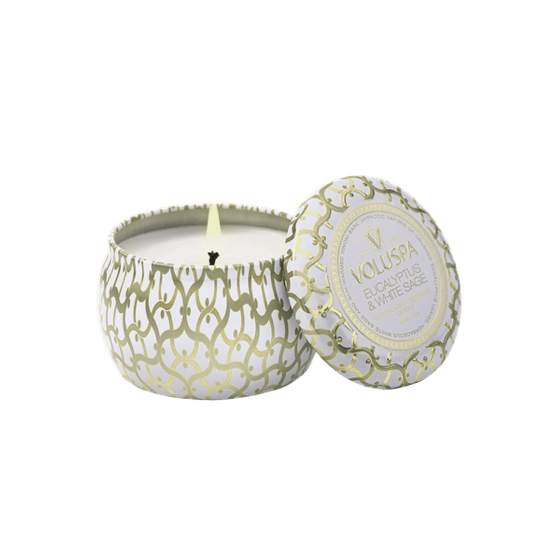 Voluspa Eucalyptus & White Sage Mini Tin Candle 25timer