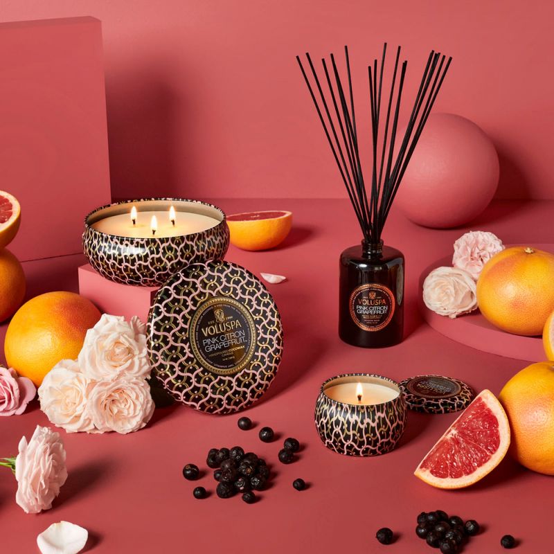 Voluspa Pink Citron Grapefruit Mini Tin Candle 25timer