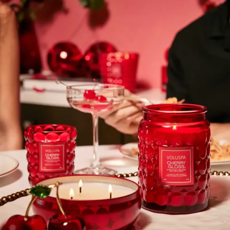 Voluspa Cherry Gloss 3-Wick Tin Candle 40timer