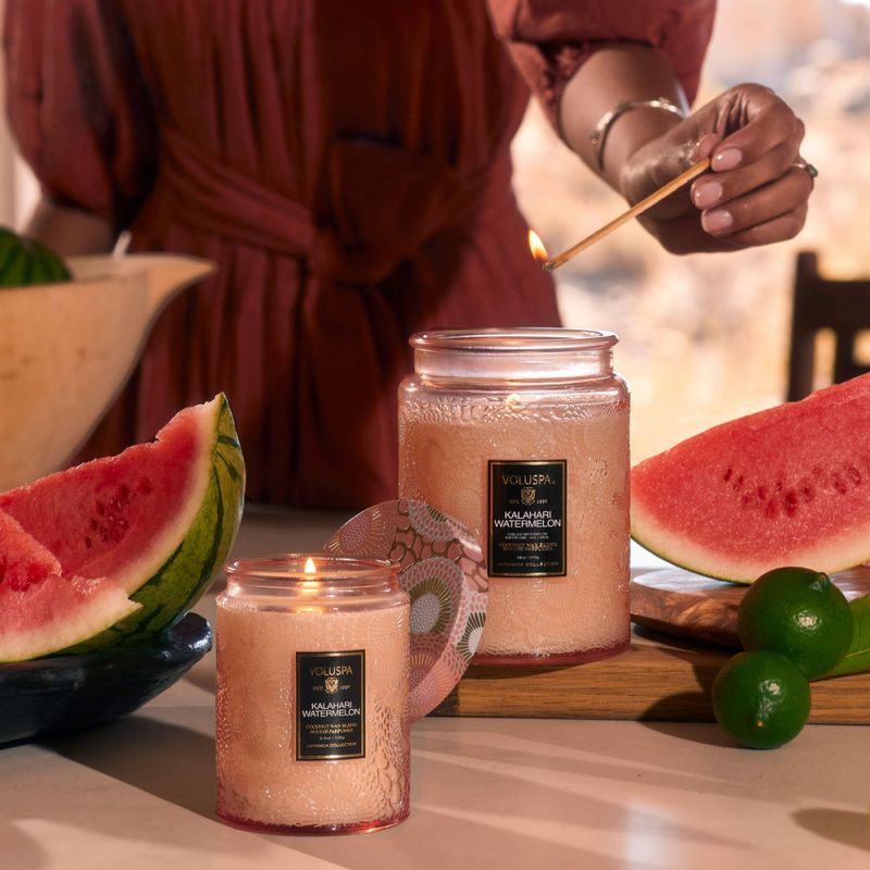 Voluspa Kalahari Watermelon Mini Large Glass Jar 50timer