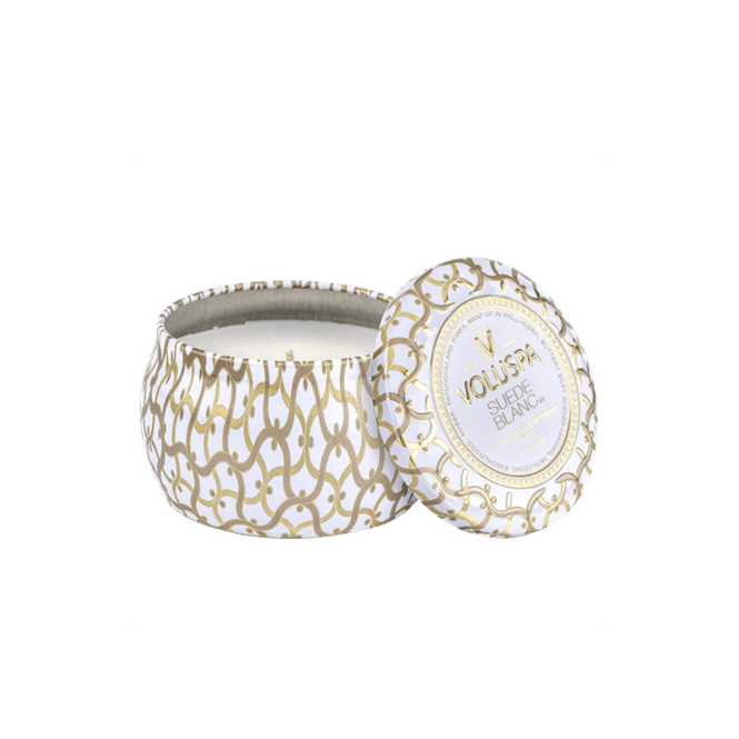 Hovedbilde Voluspa Suede Blanc Mini Tin Candle 25timer