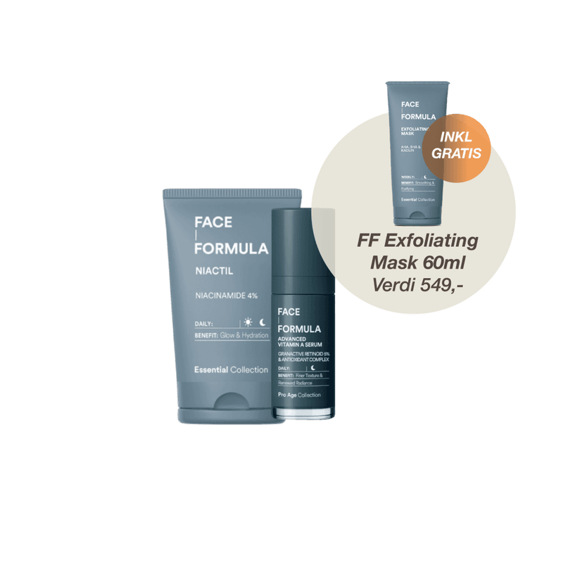 Face Formula Kit: Advanced Vitamin A Serum, Niactil 30ml & Exfoliating Mask