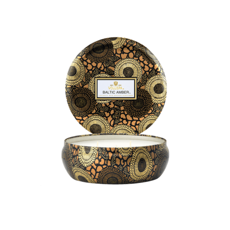 Voluspa Baltic Amber 3-Wick Tin Candle 40timer